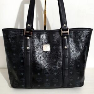 MCM Visetos Large Black Tote Bag
